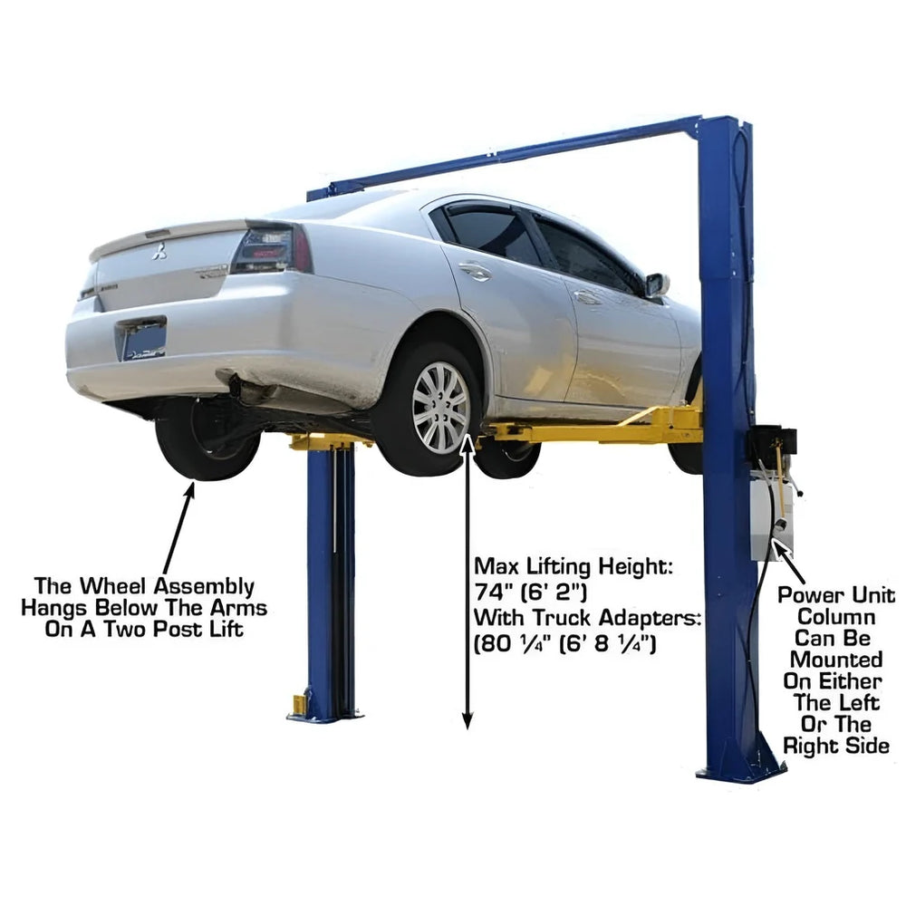 Atlas Automotive 9KOH 9,000 lb 2 Post Lift - Adjustable Height