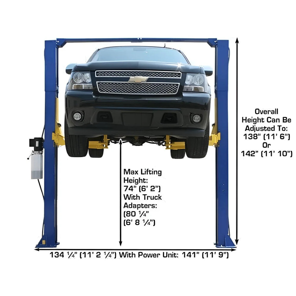 Atlas Automotive 9KOH 9,000 lb 2 Post Lift - Adjustable Height