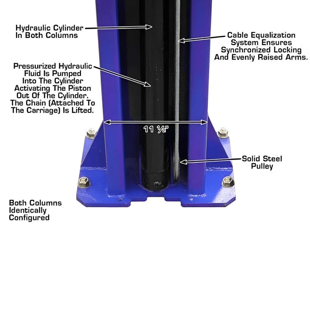 Atlas Automotive 9KOH 9,000 lb 2 Post Lift - Adjustable Height