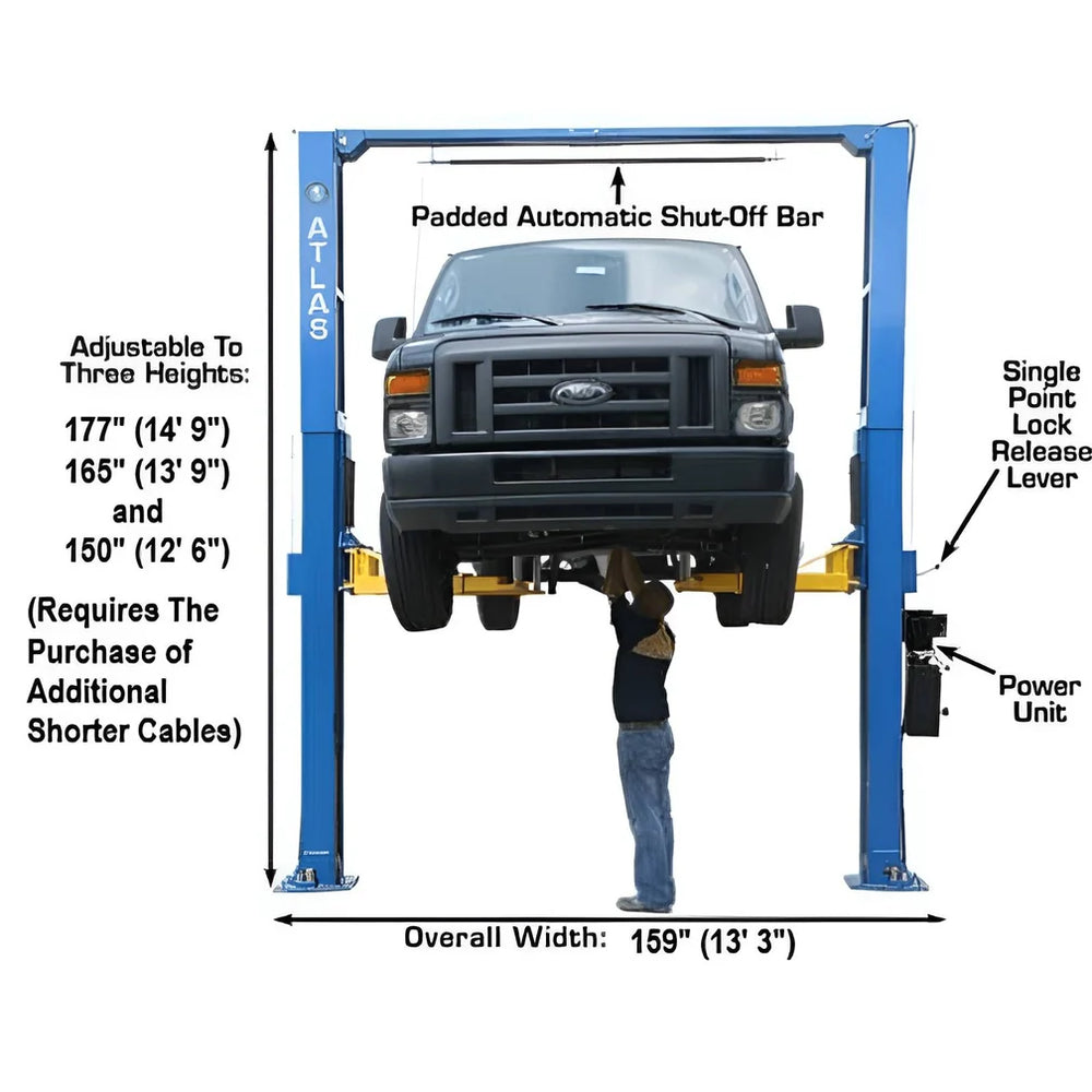 Atlas Automotive  PV12PX  Overhead 2-Post Lift 12,000 lb. Capacity
