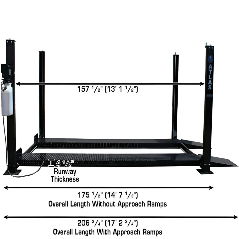 Atlas Automotive Pro8000, 8,000 lb 4 Post Vehicle Storage Lift
