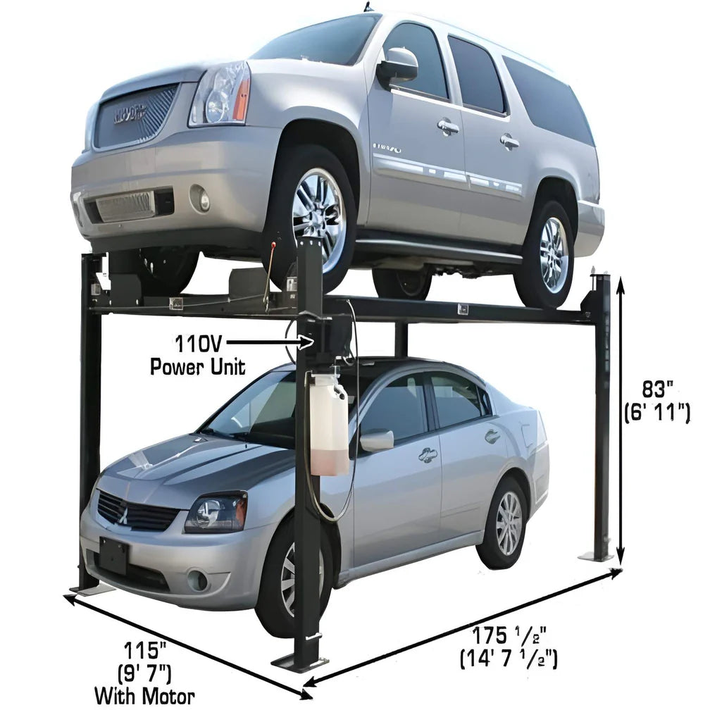 Atlas Automotive Pro8000, 8,000 lb 4 Post Vehicle Storage Lift