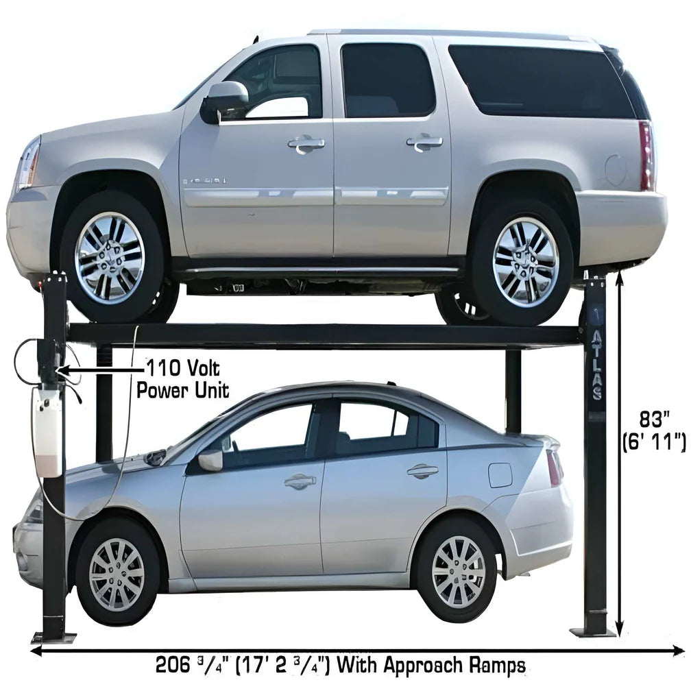 Atlas Automotive Pro8000, 8,000 lb 4 Post Vehicle Storage Lift