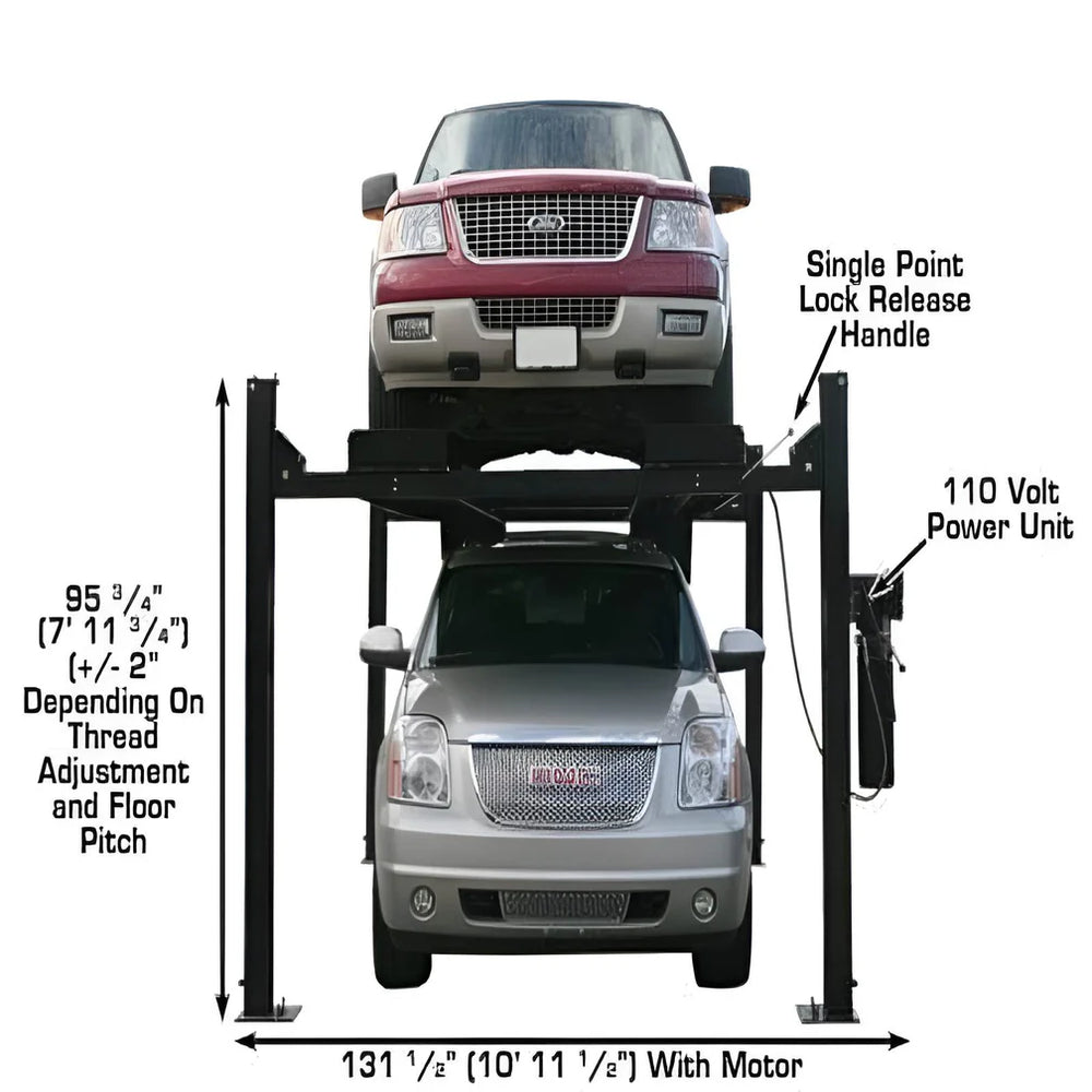 Atlas Pro9000 Heavy Duty 4-Post Lift 9000 lb. Capacity.