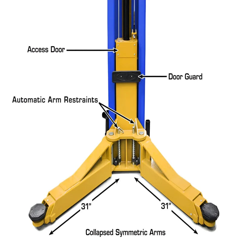 Atlas PVL12 12,000 lb 2-Post Lift – ALI Certified, Extra-Wide & Tall
