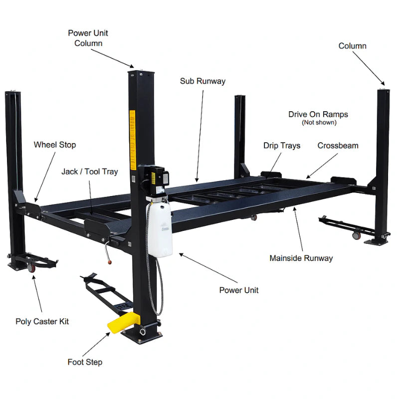 FP8K-DX Tuxedo 8,000 lb 4 Post Deluxe Storage Lift