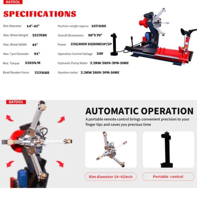 KATOOL Truck Tire changer KT-T260 Heavy Duty Tire Changer 42 in