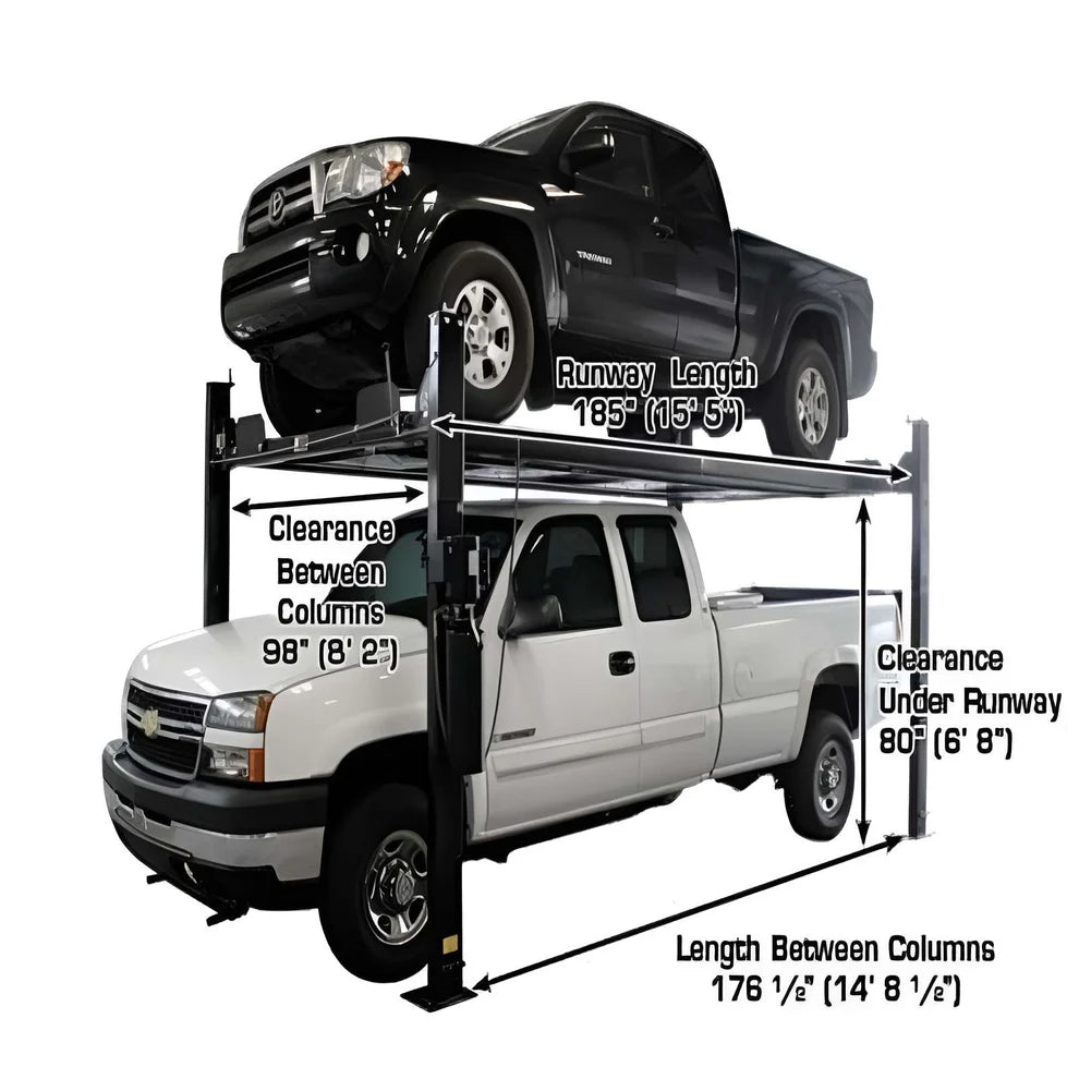 Atlas  PRO8000EXT-L  8,000lb Capacity 4 Post Vehicle Storage Lift - Extra Tall & Long
