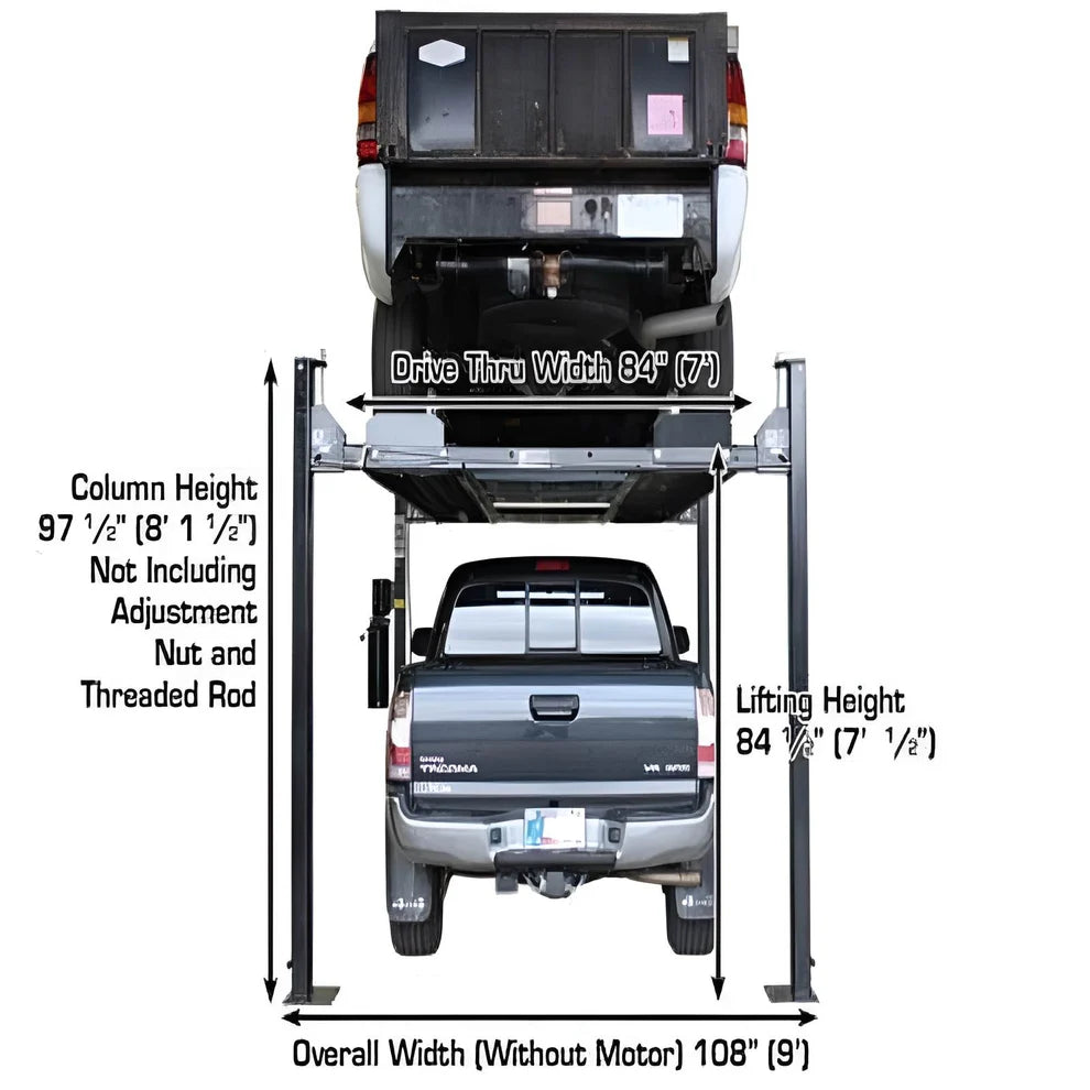 Atlas  PRO8000EXT-L  8,000lb Capacity 4 Post Vehicle Storage Lift - Extra Tall & Long