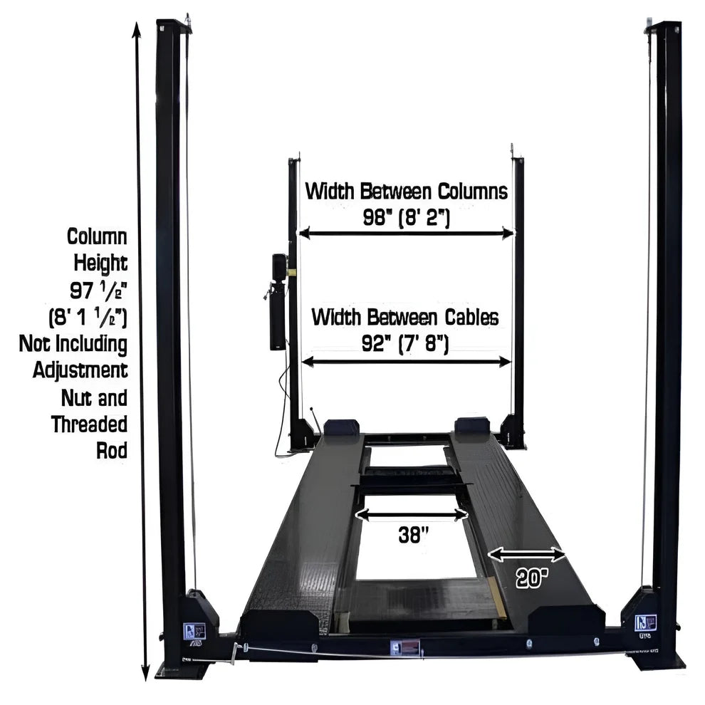 Atlas  PRO8000EXT-L  8,000lb Capacity 4 Post Vehicle Storage Lift - Extra Tall & Long