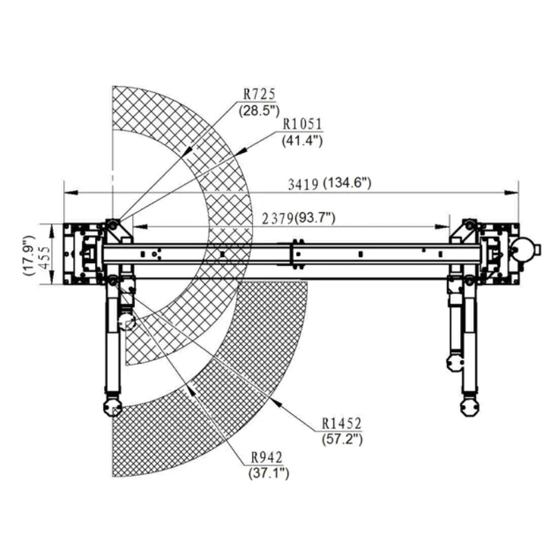 Tuxedo TP9KAC-TUX 9,000lb 2 Post Car Lift - Asymmetric