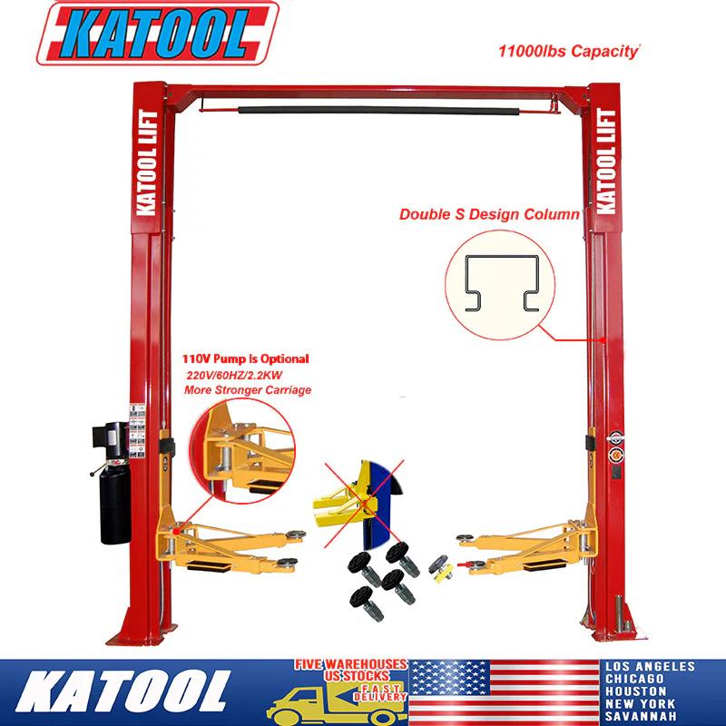 Katool  KT-M110, 2 Post Clear-floor Vehicle Lift 11,000lbs