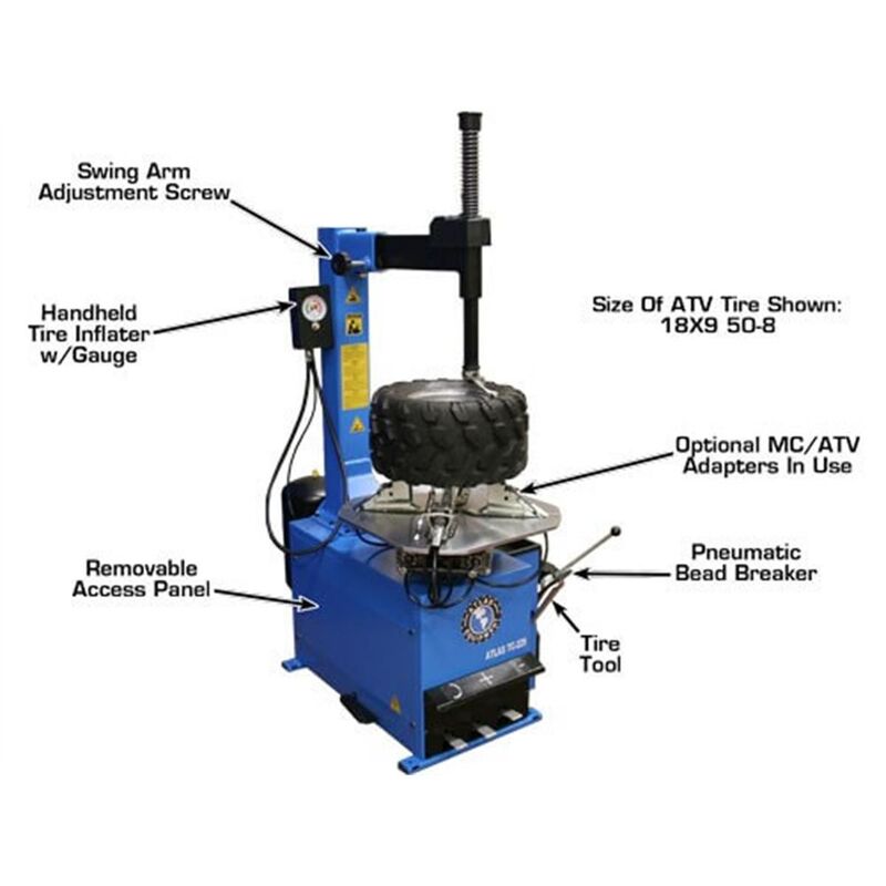 Atlas Automotive Equipment TC229 Rim-Clamp Tire Changer with Beadblaster