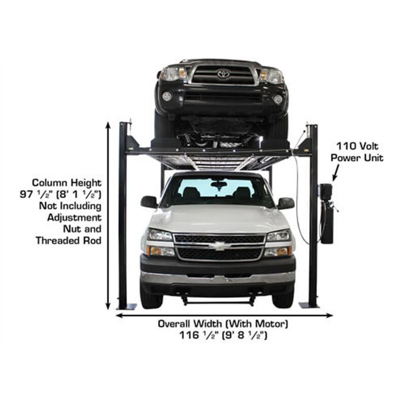Atlas  PRO8000EXT-L  8,000lb Capacity 4 Post Vehicle Storage Lift - Extra Tall & Long