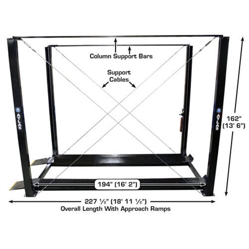 Atlas Automotive  PRO7000ST Super Tall 4-Post Lift 7000 lb. Capacity