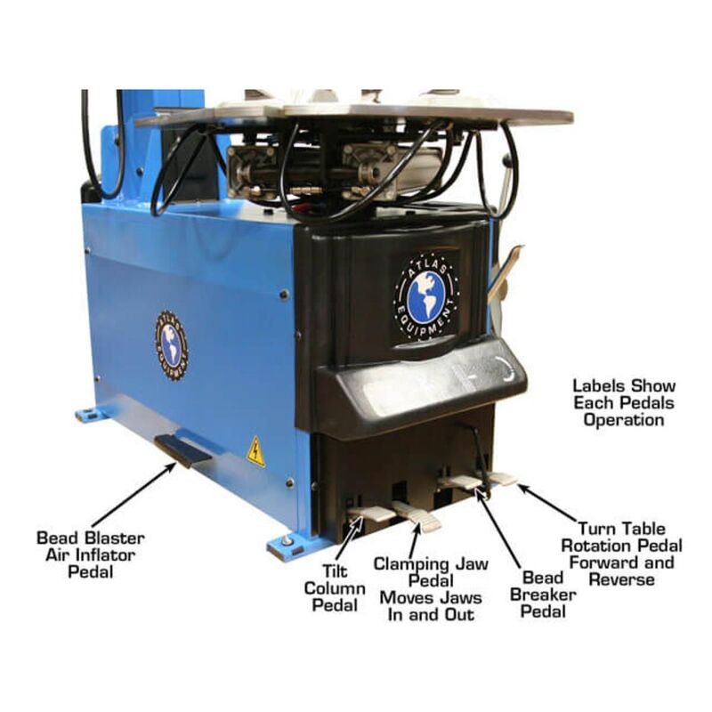 Atlas Automotive TC755EZ Tilt-Back Rim-Clamp Tire Changer with E-Z Arm