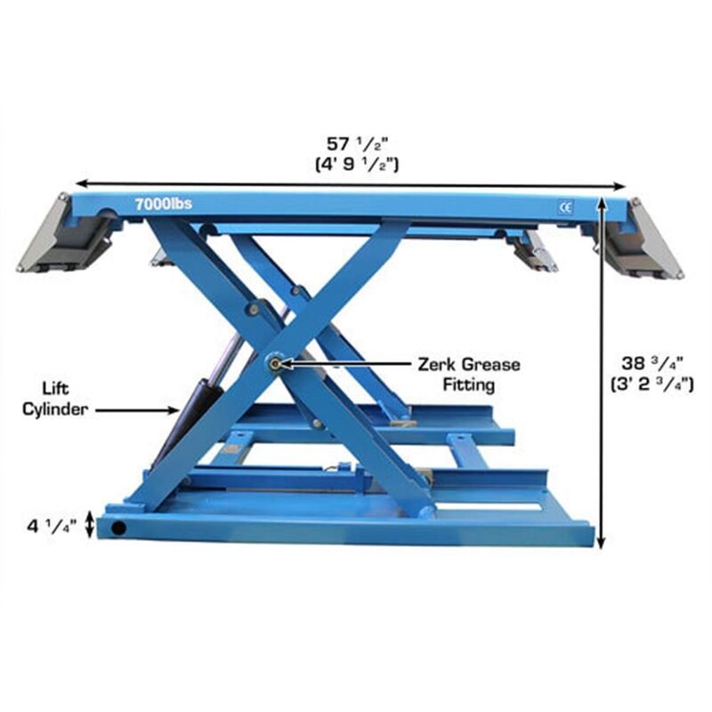Atlas Automotive 7K-Kwik-Bay Portable Mid-Rise Scissor Lift 7000 lb. Capacity