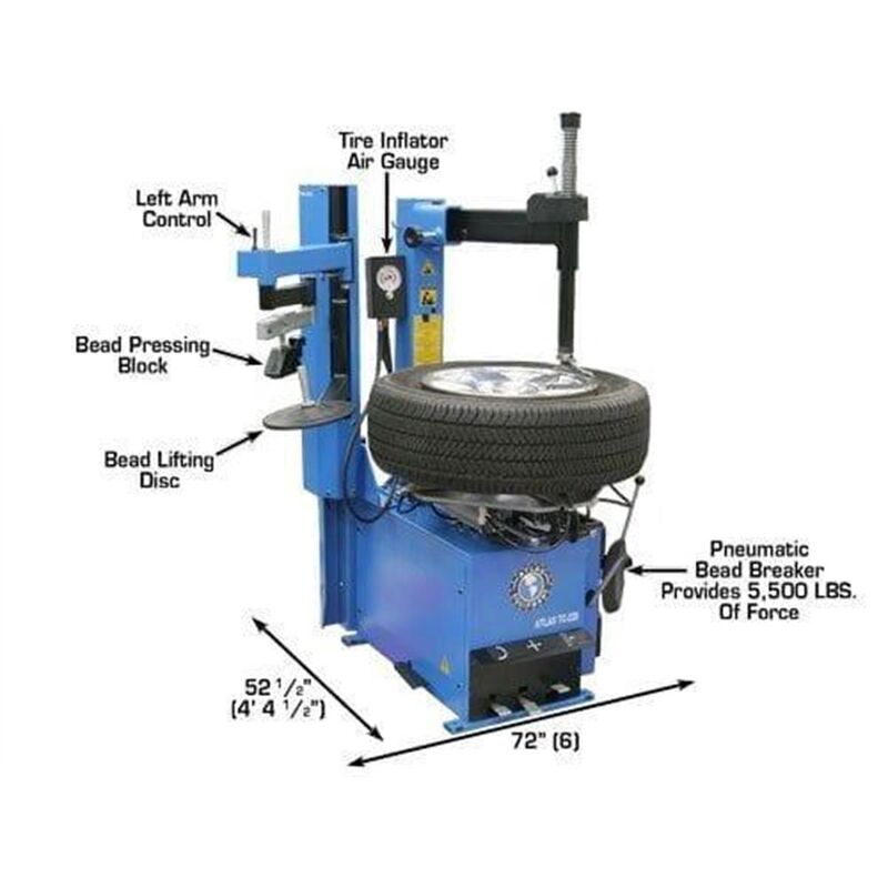 Atlas Automotive Equipment TC229LH Rim-Clamp Tire Changer with Assist Arm