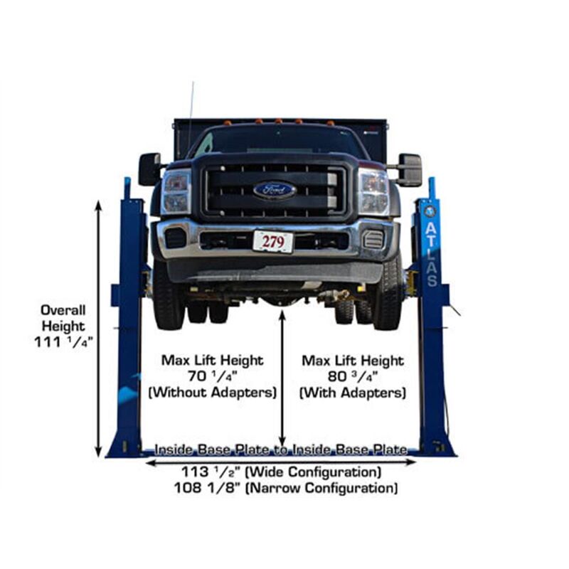 Atlas Automotive Equipment BP12000X Commercial Grade Baseplate 2-Post Lift 12,000 lb. Capacity