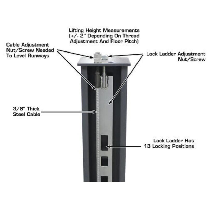 Atlas Automotive 408 SL 8,000lb 4 Post Vehicle Storage Lift - Super Deluxe